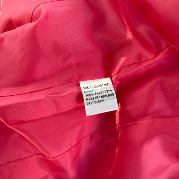 Talbots Irish linen Button Down Jacket Women’s Size 8 Dark Pink Blazer - Picture 7 of 7